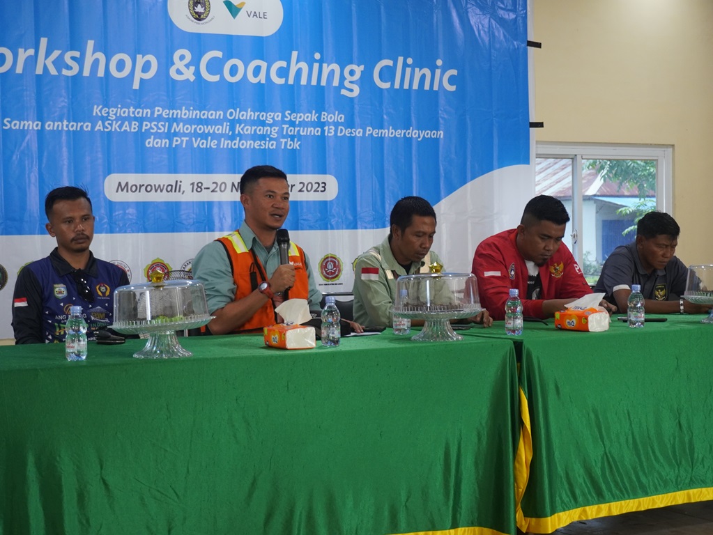 Manajemen PT Vale Indonesia Tbk (PT Vale) Indonesia Growth Project (IGP) Morowali menyelenggarakan Workshop & Coaching Clinic di Balai Desa Le-le, Sabtu-Senin (18-20/11/2023).