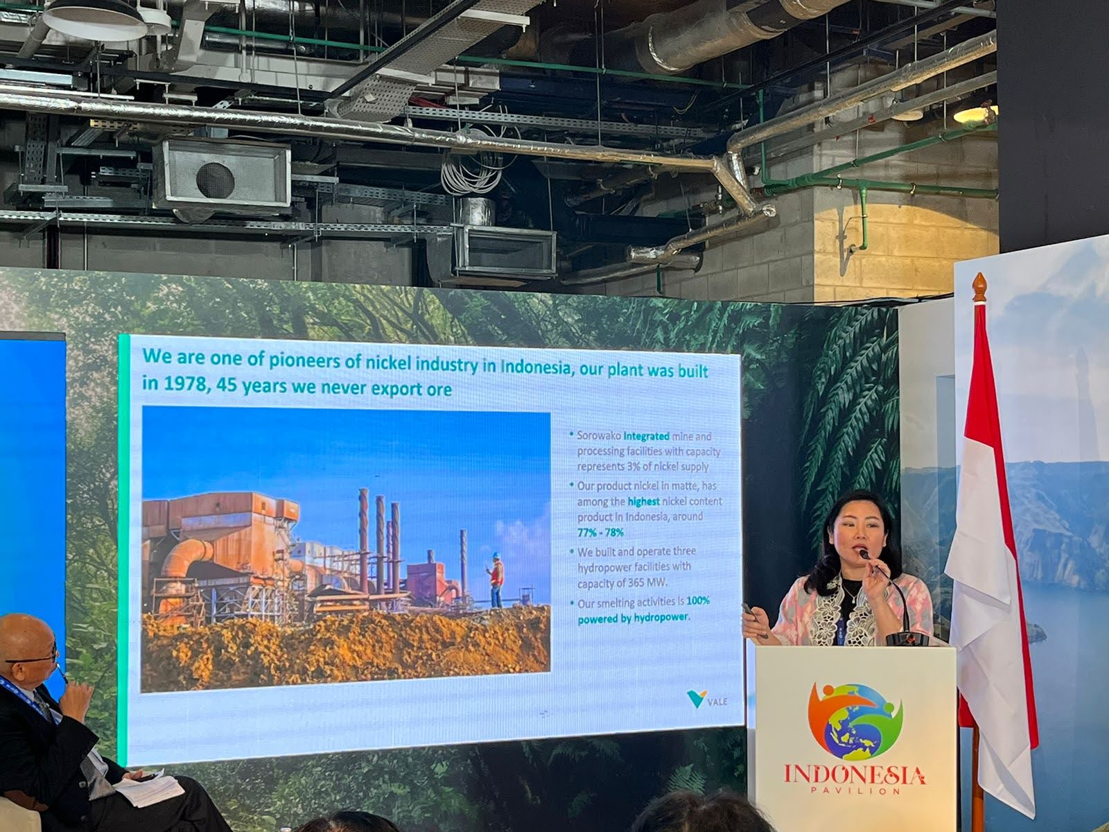 CEO PT Vale Indonesia Tbk (PT Vale)  Febriany Eddy kembali menjadi panelis di Paviliun Indonesia, Selasa (5/12) dalam Conference of Parties (COP) ke-28 di Dubai, Uni Emirat Arab.