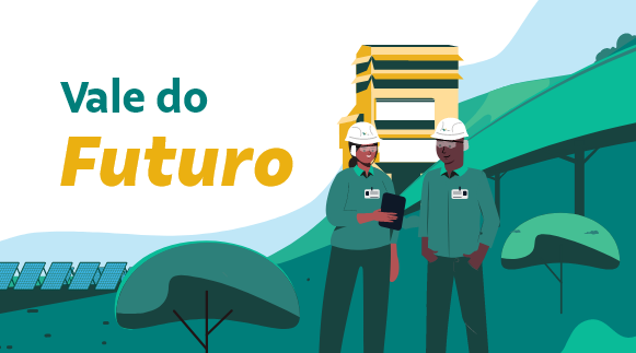 animação de empregados vale com o tema vale do futuro